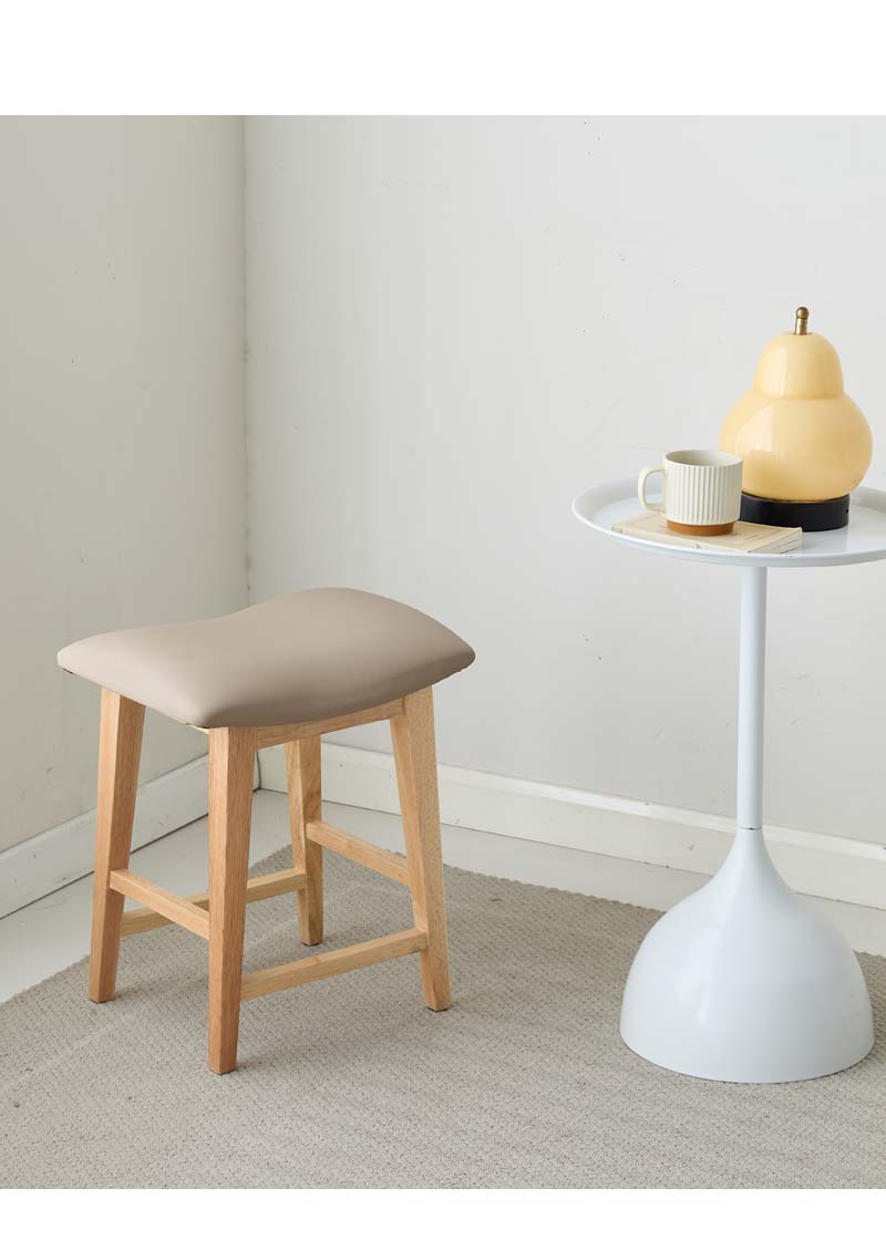 西力特原木皮革椅凳